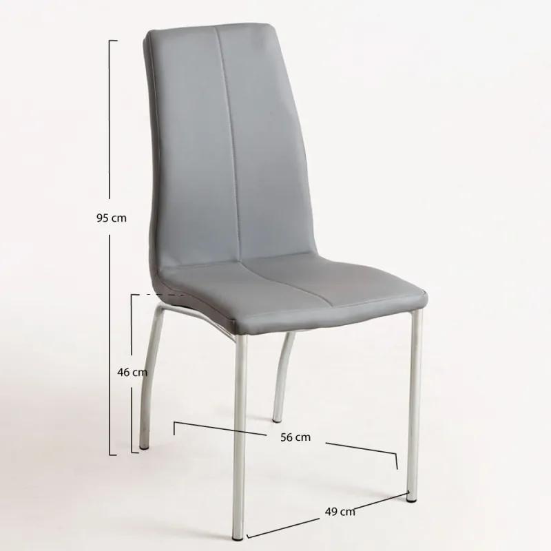 Cadeira Humi Couro Sintético - Cinza claro
