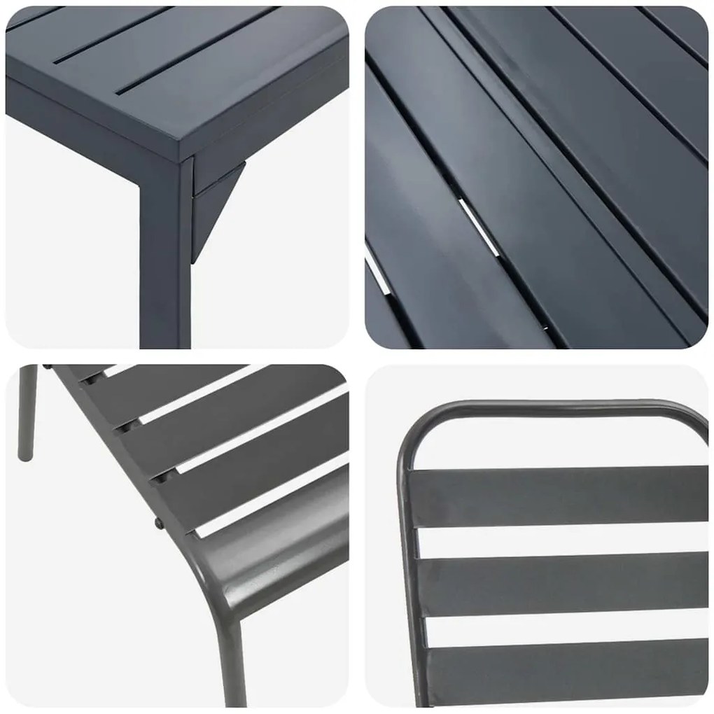 Conjunto de Jantar de 11 Peças 11 pcs Cinzento Largo Metal
