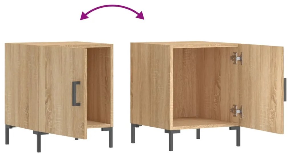 Mesa cabeceira 2pcs 40x40x50cm deriv. madeira carvalho sonoma