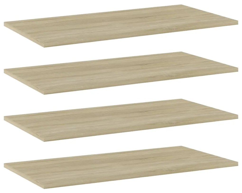 Prateleiras estante 4pcs 80x40x1,5cm contraplacado cor carvalho