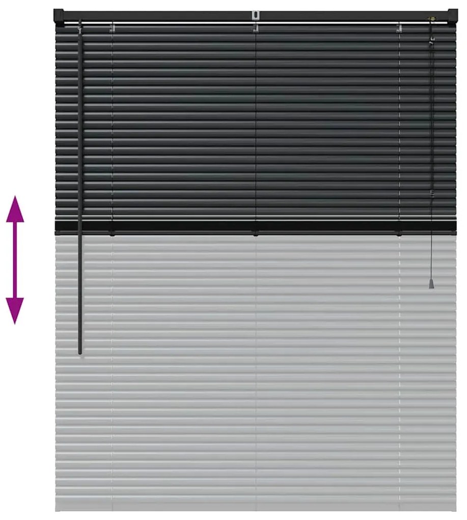 Persiana de Janela com cortinas Outros Manual Preto 100 x 130 cm Alumí
