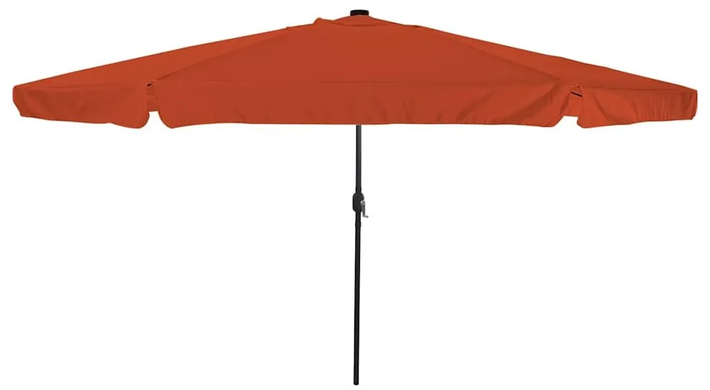 vidaXL Guarda-Sol com Luzes LED ø395x245 cm Terracota