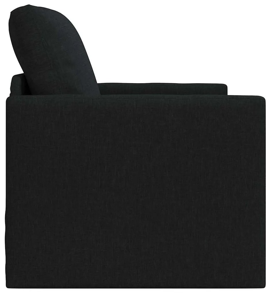 Sofá Cama 2-em-1 Preto 74x77x81 cm Tecido