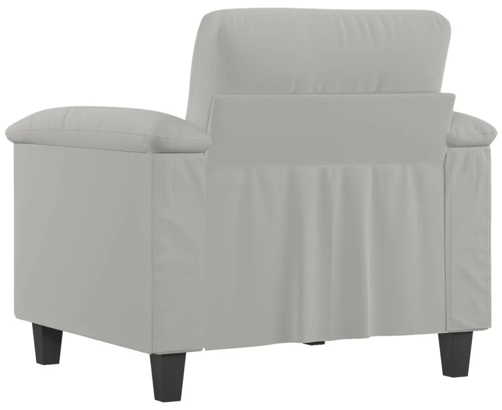 Poltrona tecido de microfibra 60 cm cinzento-claro