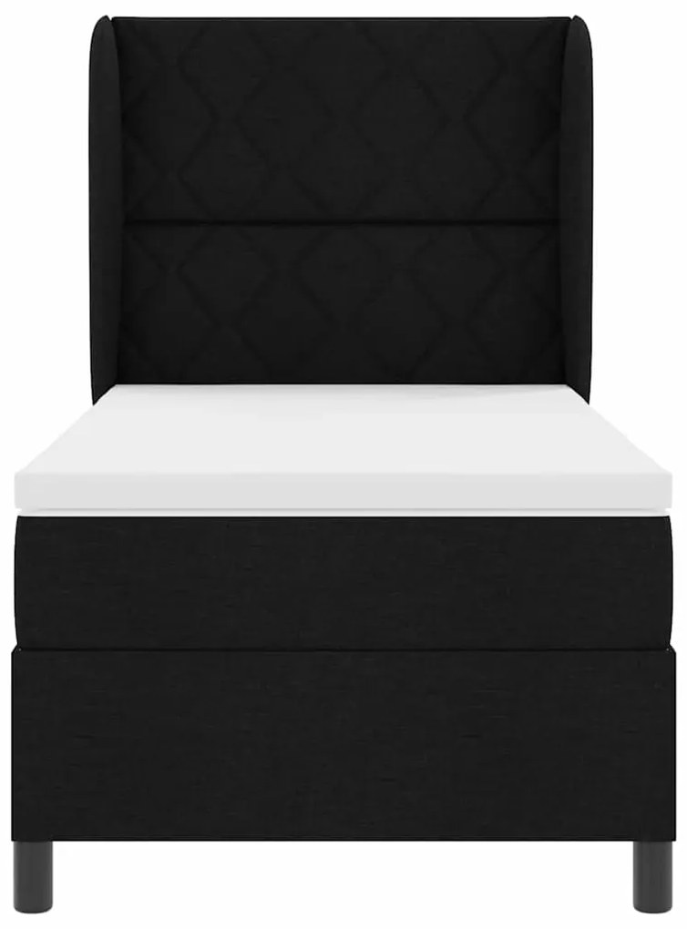 Cama box com colchão Preto 90x200 cm - Tecido