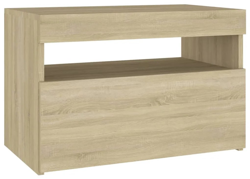Mesa de cabeceira & LED 60x35x40 deriv. madeira carvalho sonoma