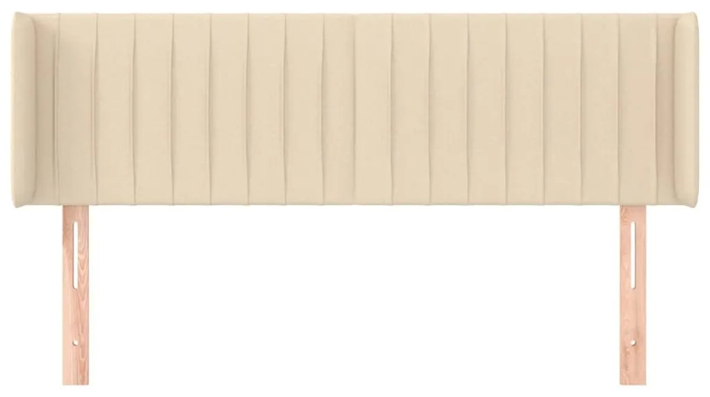 Cabeceira de cama c/ abas tecido 147x16x78/88 cm creme