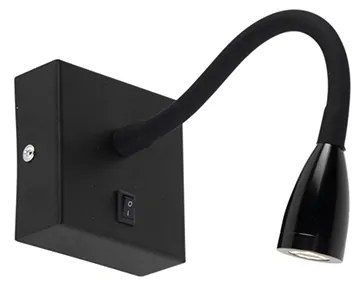 Candeeiro de parede moderno flexível preto LED - Flex Moderno