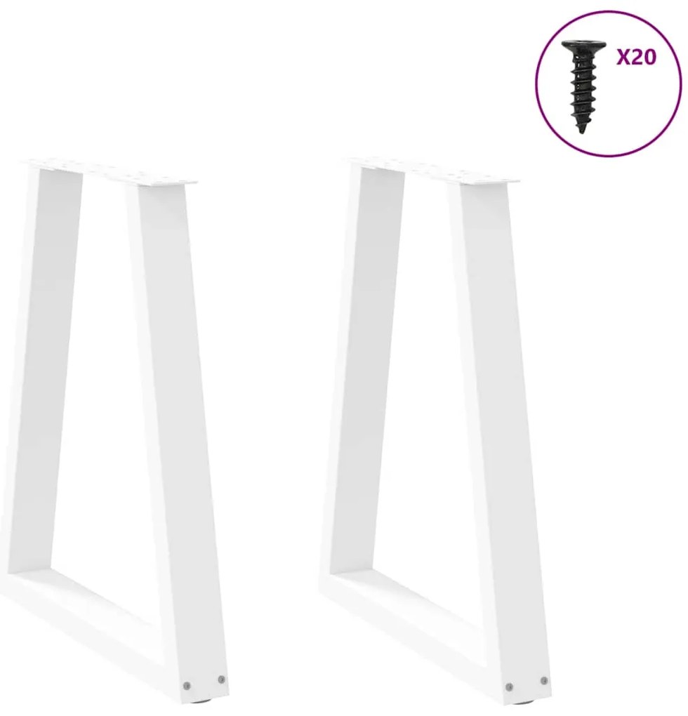 Pés para mesa de jantar em formato de V, 2 peças, branco, 60x(72-73) c