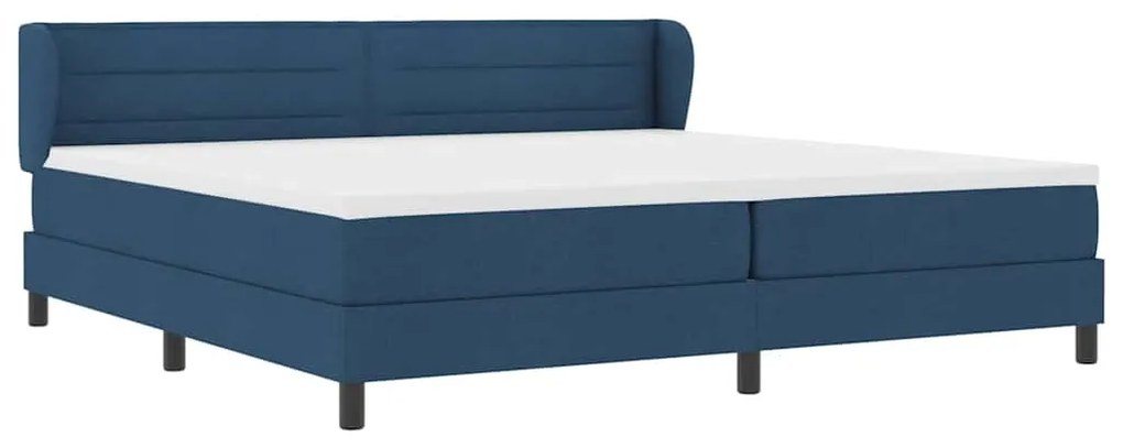 Cama Box Spring vidaXL com Colchão Azul 200x200 cm em Tecido