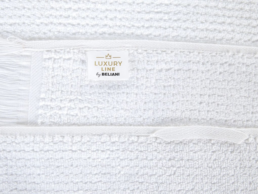 Conjunto de 2 toalhas em algodão branco ATIU Beliani