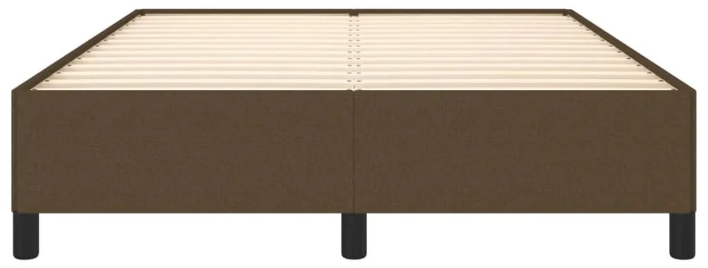 Estrutura de cama sem colchão 140x190 cm tecido castanho-escuro
