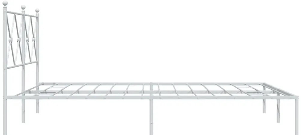 Estrutura de cama com cabeceira 160x200 cm metal branco