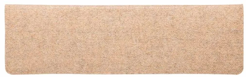 Tapetes de escada autoadesivos 20 pcs 65x21x4 cm creme
