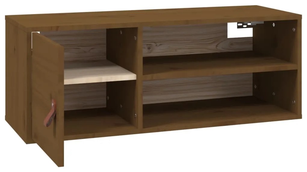 Armários de parede 2 pcs 80x30x30 cm pinho maciço castanho-mel