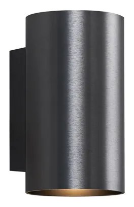 Candeeiro de Parede Moderno Gunmetal Redondo 2 Luzes GU10 50mm - Sandy
