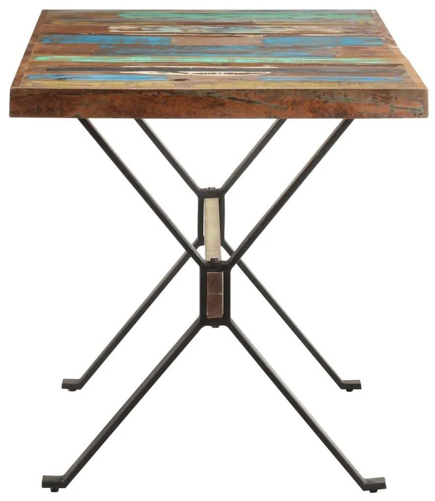 Mesa de jantar 140x70x76 cm madeira recuperada maciça