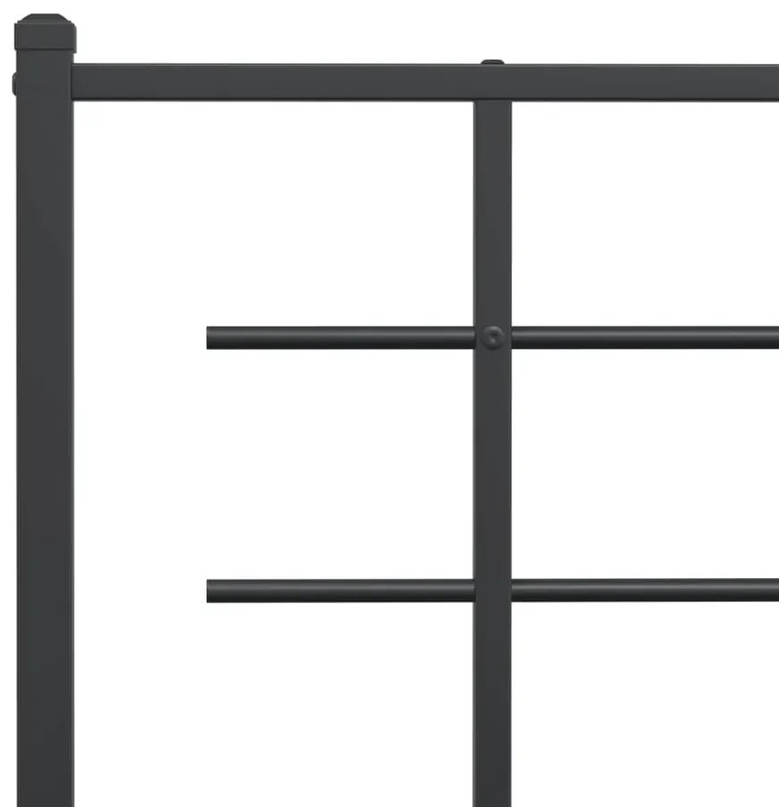 Estrutura de cama com cabeceira 100x190 cm metal preto