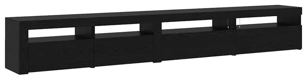 Conjunto de Cabinet de TV vidaXL 3 Peças com Luzes LED Carvalho Preto