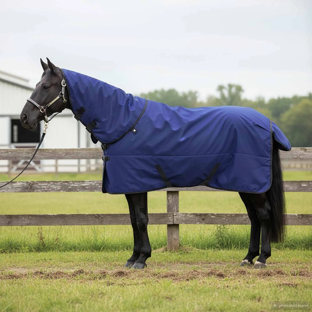 vidaXL Cobertor de Cavalo Verde Escuro e Preto 75 cm Poliéster