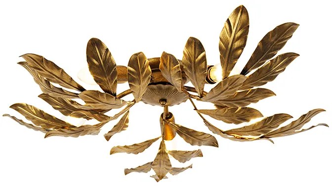 Candeeiro de teto vintage ouro antigo 5 luzes - Linden