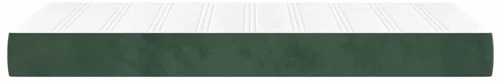 Colchão de molas ensacadas 90x210x20 cm veludo verde-escuro