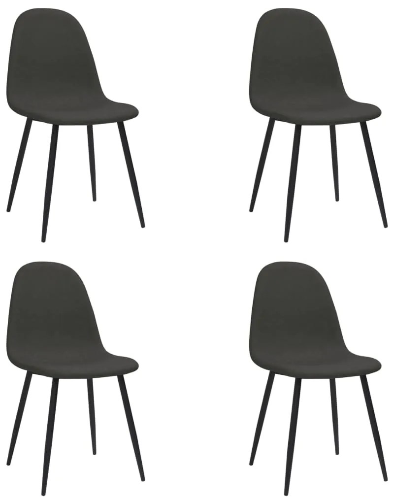 vidaXL Cadeiras de jantar 4 pcs couro artificial preto
