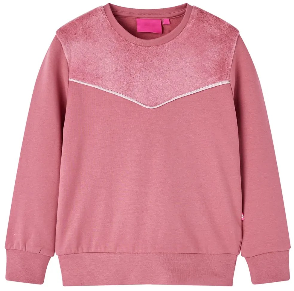 Sweatshirt para criança design retalhos de veludo cor framboesa 104