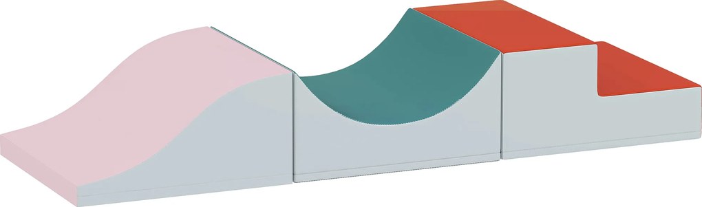 AIYAPLAY Conjunto de 3 Peças de Escalada e Rastejo para Crianças Pequenas, Pele sintética, Espuma, Cinzento-claro | Aosom Portugal