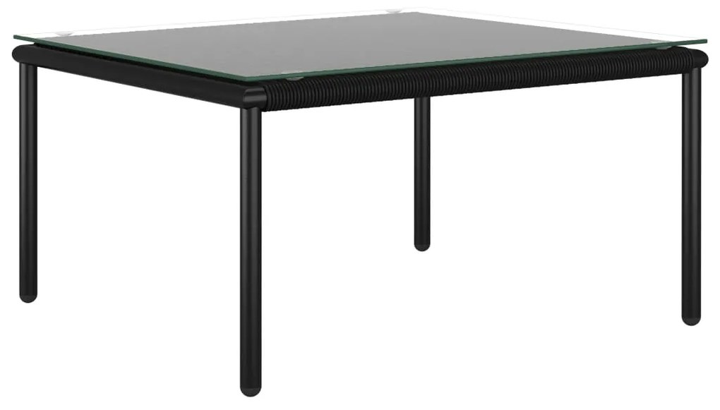 8 pcs conjunto lounge de jardim c/ almofadões PVC preto