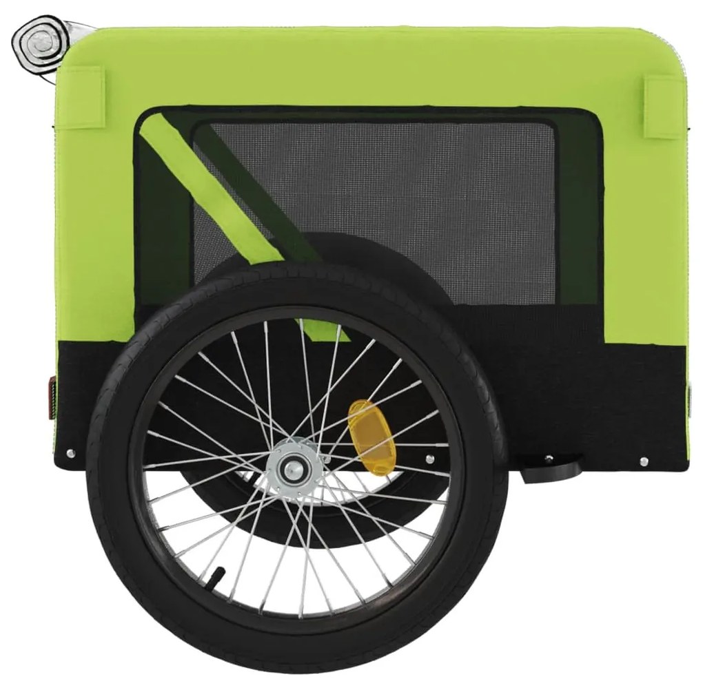 Reboque de bicicleta p/ animais tecido oxford/ferro verde/preto
