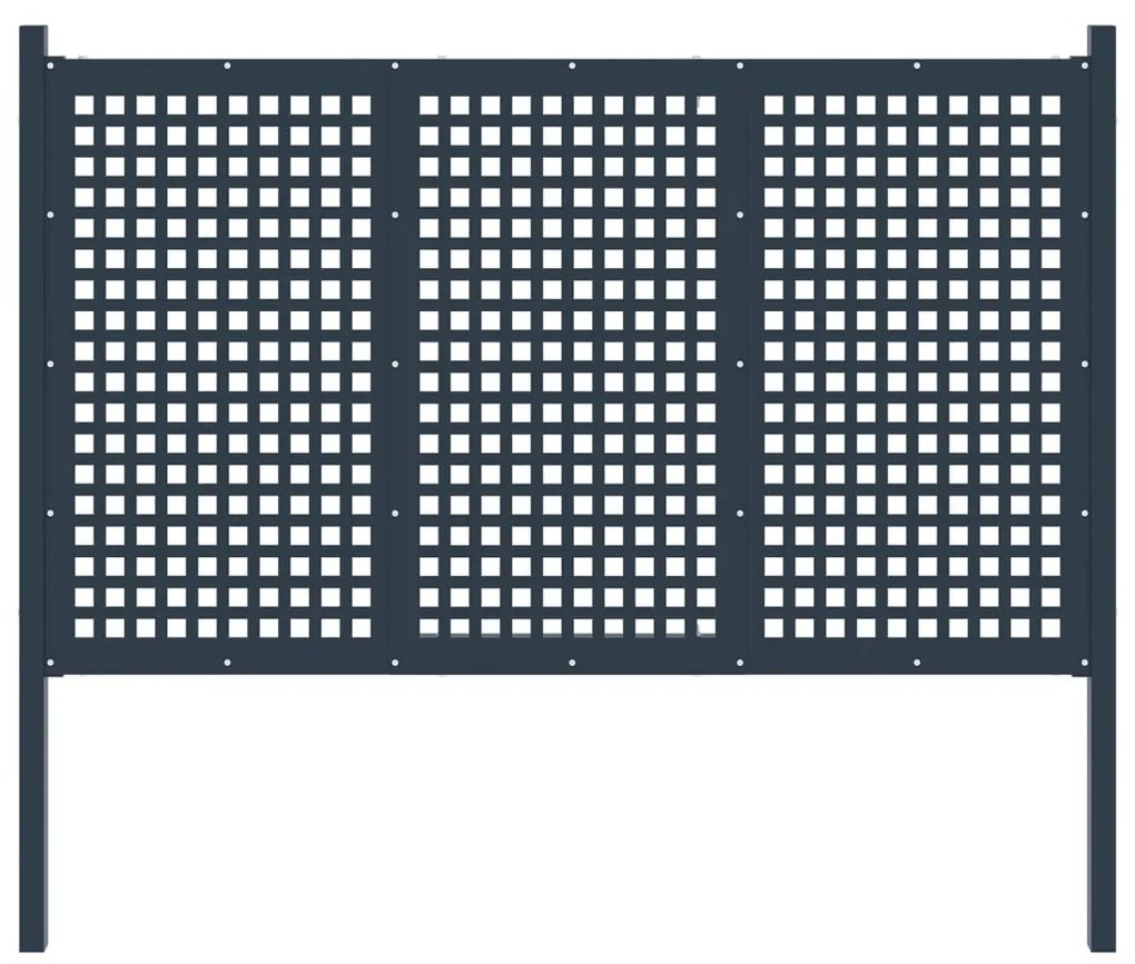 vidaXL Cerca de jardim em aço 178x150 cm antracite