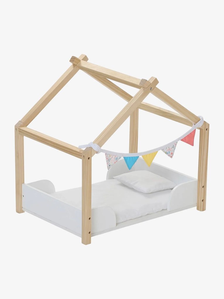 Agora -20% | Cama cabana para boneca, em madeira FSC® multicolor