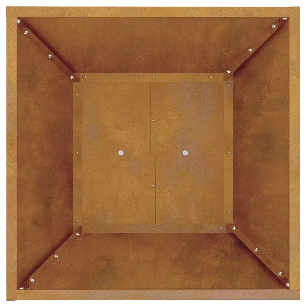 Jardineiras em pilar 2 pcs com tigela 40x40x100 cm em aço corten.