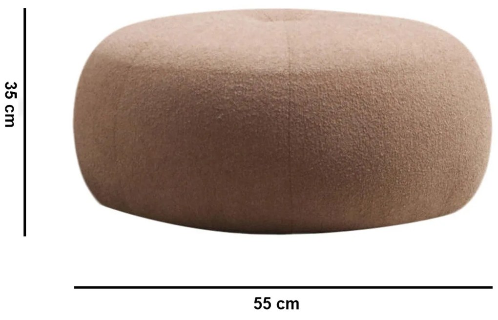 Pouffe Tina – Cappuccino – Diâmetro: 55 cm Altura: 35 cm