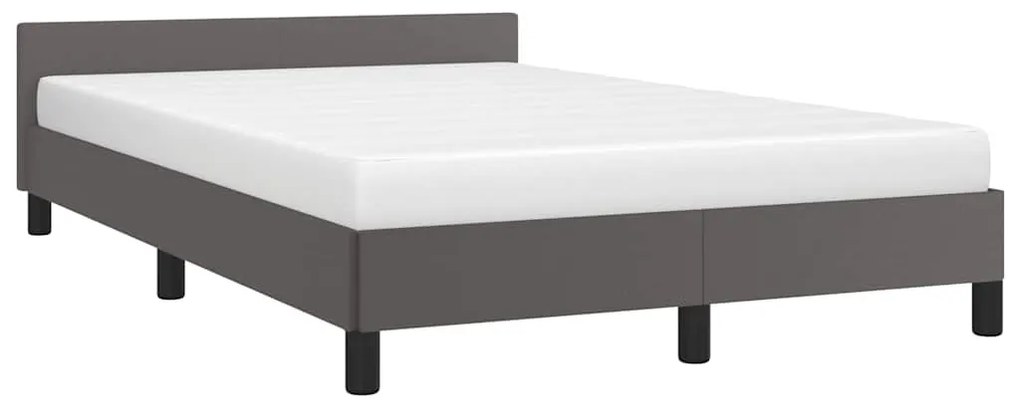 Estrutura cama c/ cabeceira sem colchão 120x200 cm cinzento