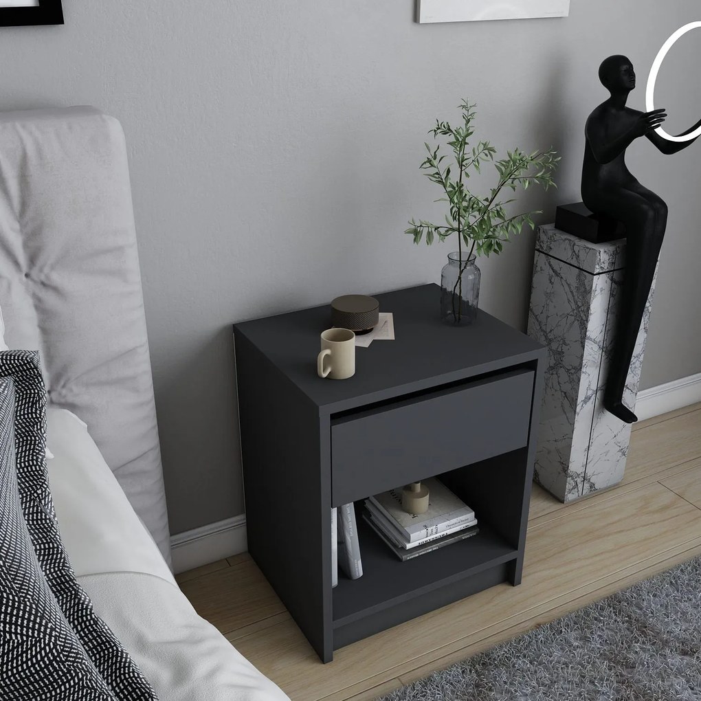 Mesa de Cabeceira Sheridan - Antracite - 44,6x35,9x52,8 cm