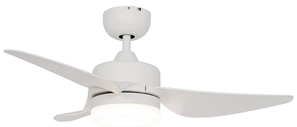 Ventilador de teto branco 86,7 cm incl. LED regulável com controle remoto - Yuki Moderno