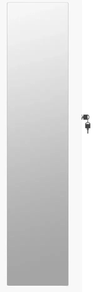 Móvel para joias de parede espelhado 30x8,5x106 cm branco