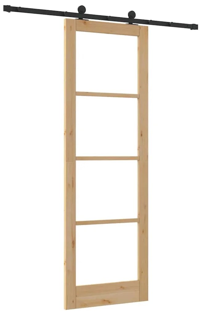 Porta Deslizante vidaXL com Conjunto de Hardware 'ORKDAL'Madeira Sólid