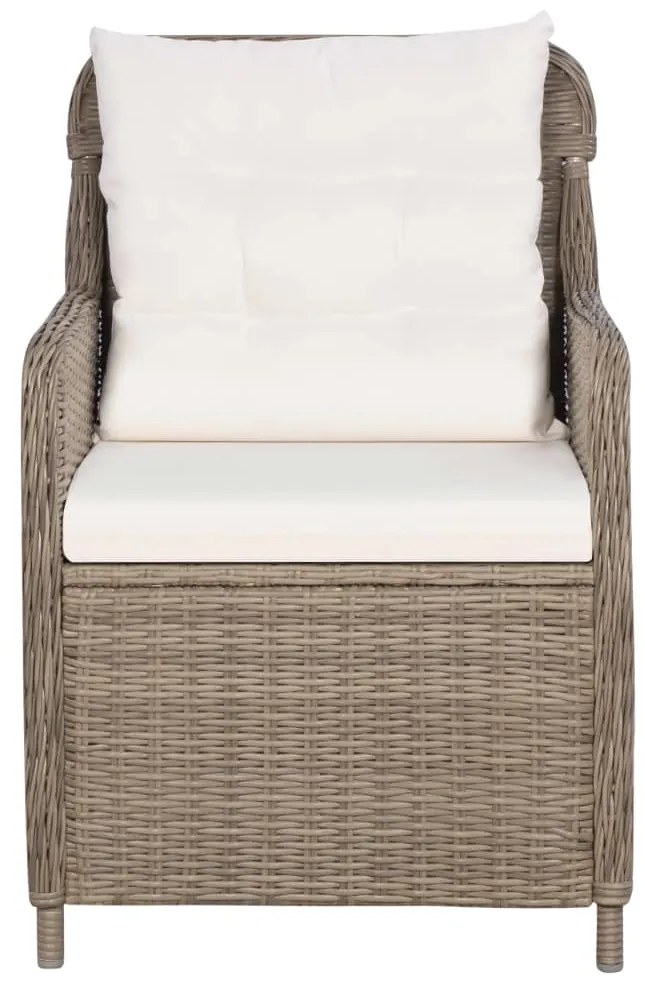 3 pcs conjunto de jantar para jardim castanho
