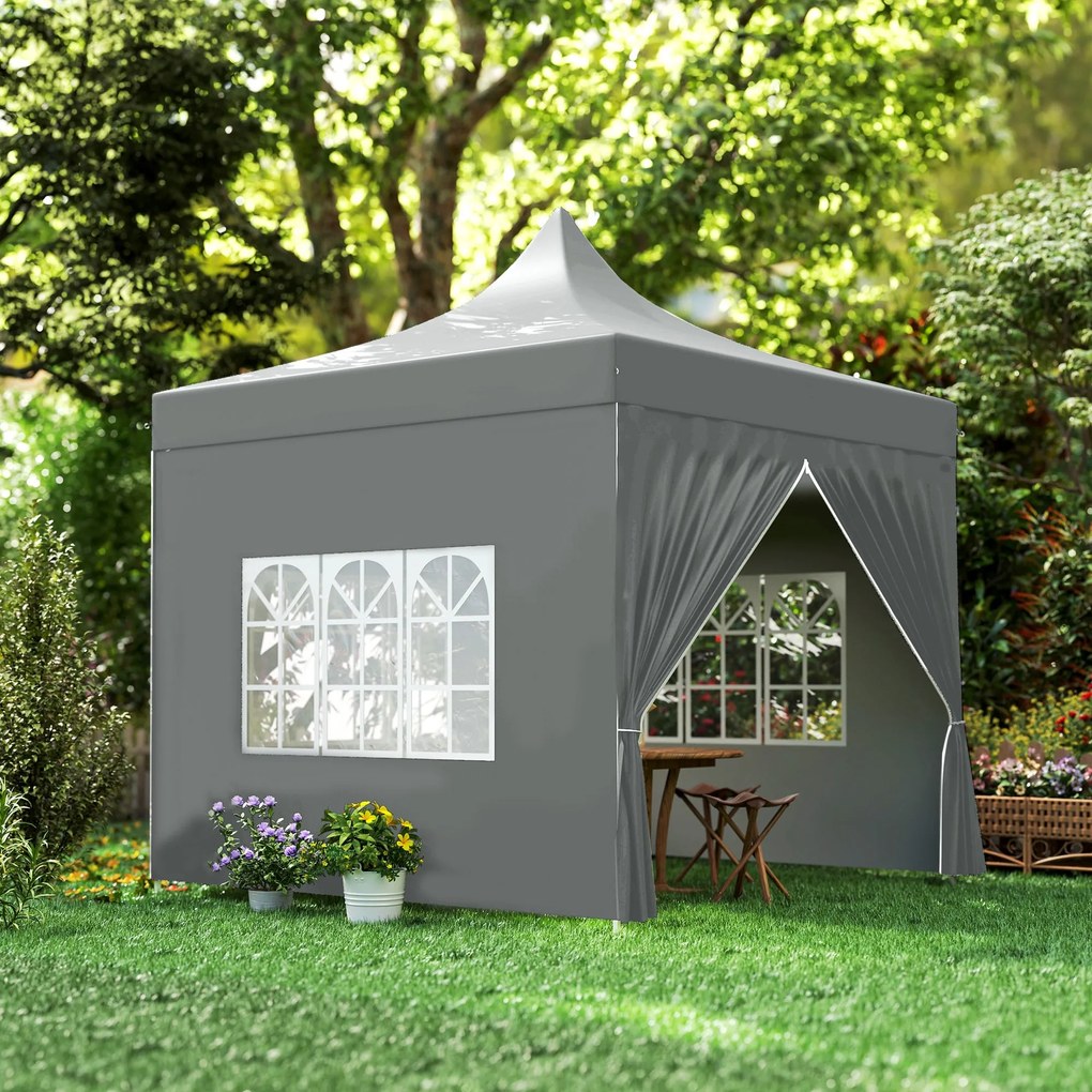 Tenda Dobrável Pop-Up 3x3 m Tenda Dobrável com 4 Paredes Laterais Anti