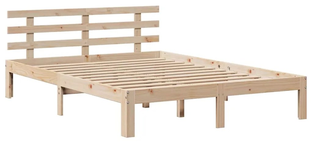 Estrutura de cama c/ gavetas 140x200 cm madeira de pinho maciça