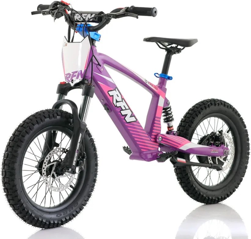 Bicicleta elétrica infantil 350W 16" Roan RXF Evo-S Roxa