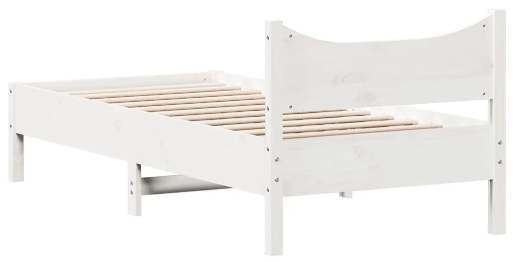 Estrutura de cama 90x200 cm madeira de pinho maciça branco