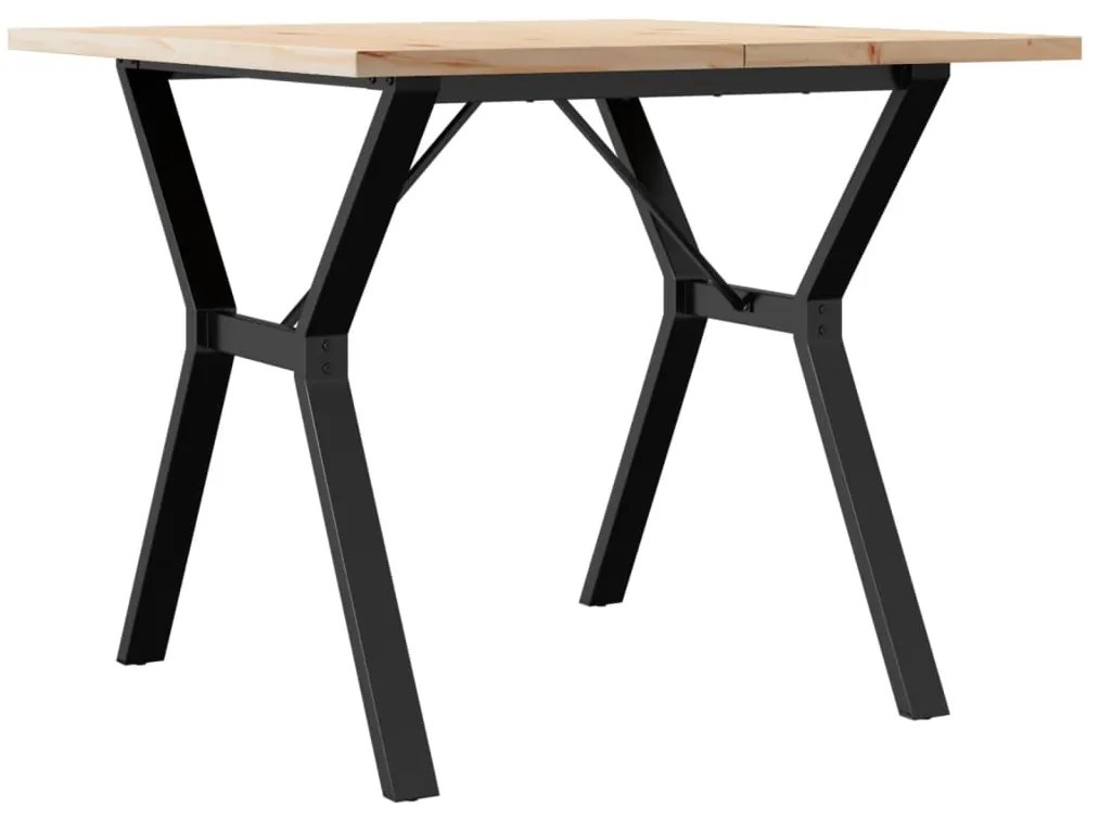 Mesa de jantar estrutura em Y 90x90x75,5 cm pinho/aço