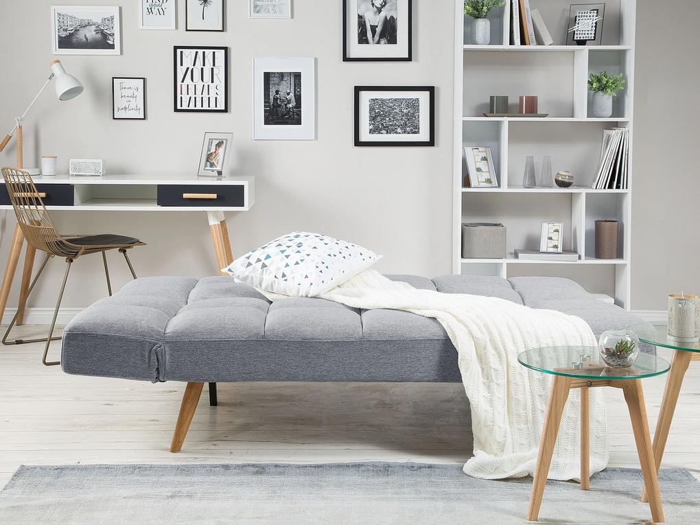 Sofá-cama de 3 lugares em tecido cinzento claro INGARO Beliani