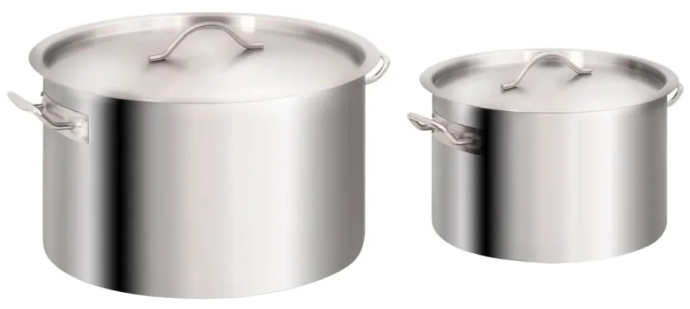 51684 vidaXL 2 pcs conjunto de panelas 44/24 L aço inoxidável