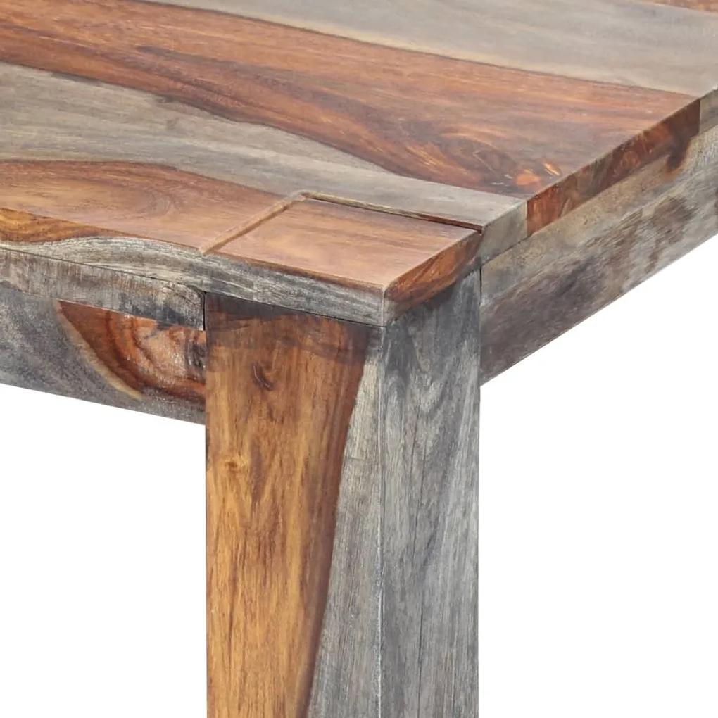 Mesa de jantar 180x90x76 cm madeira de sheesham maciça cinzento