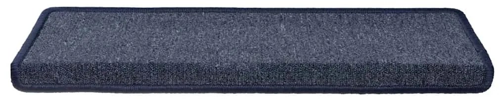 Tapetes de escadas 30 pcs 65x21x4 cm cinzento e azul